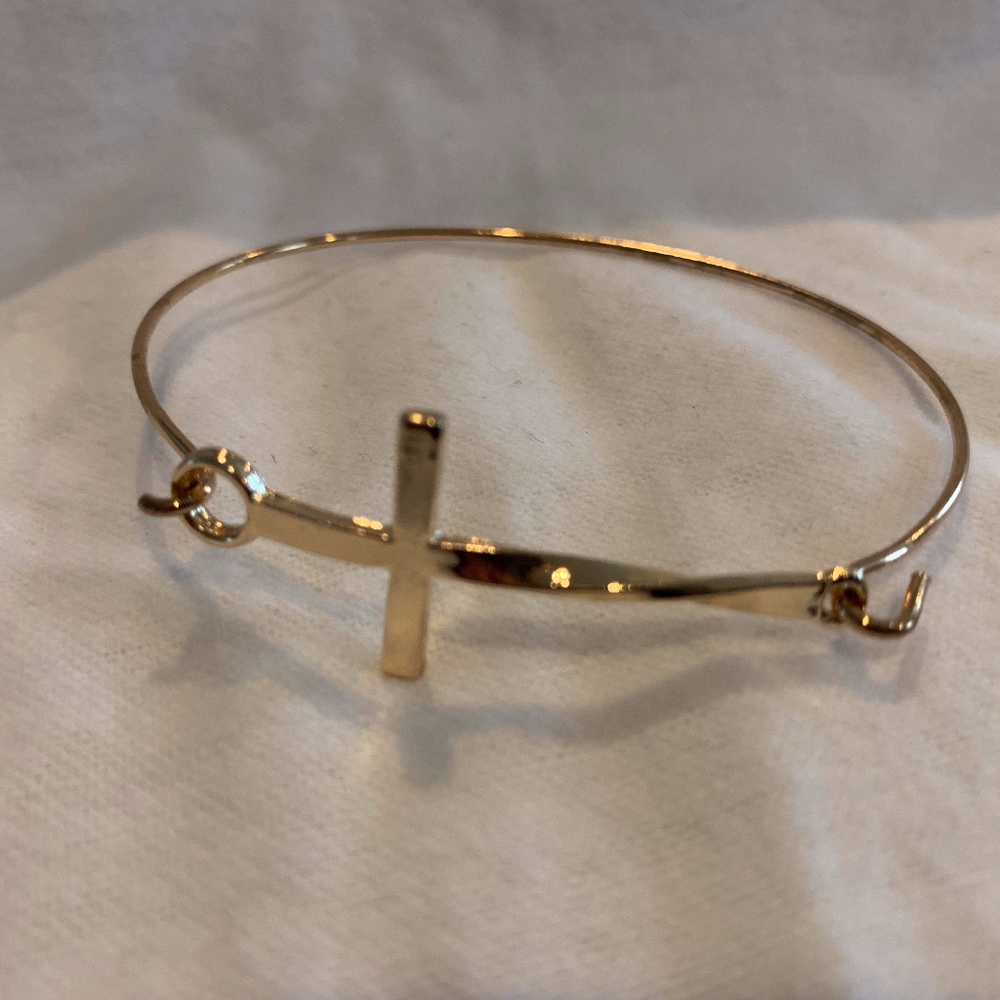 Gold Cross Bracelet Gold Crucifix Bracelet